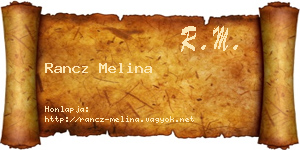 Rancz Melina névjegykártya